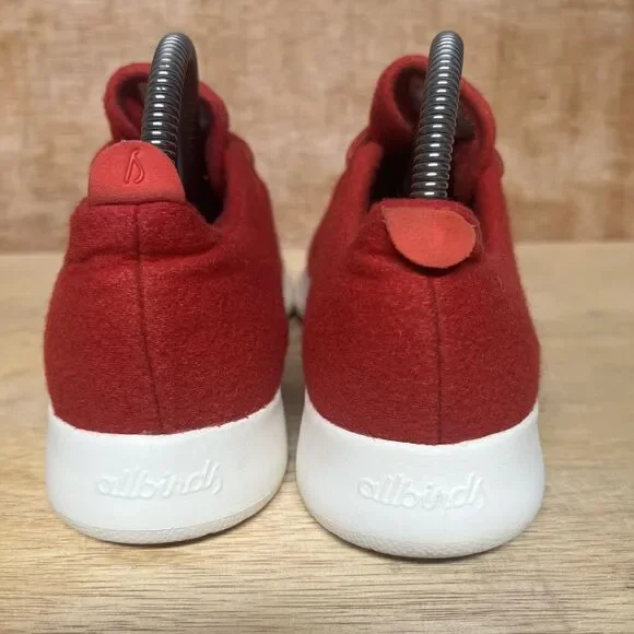Allbirds Wool Runners Red White Running Shoes Sneakers 0818 NV1 Women Size 8 - Picture 4 of 8